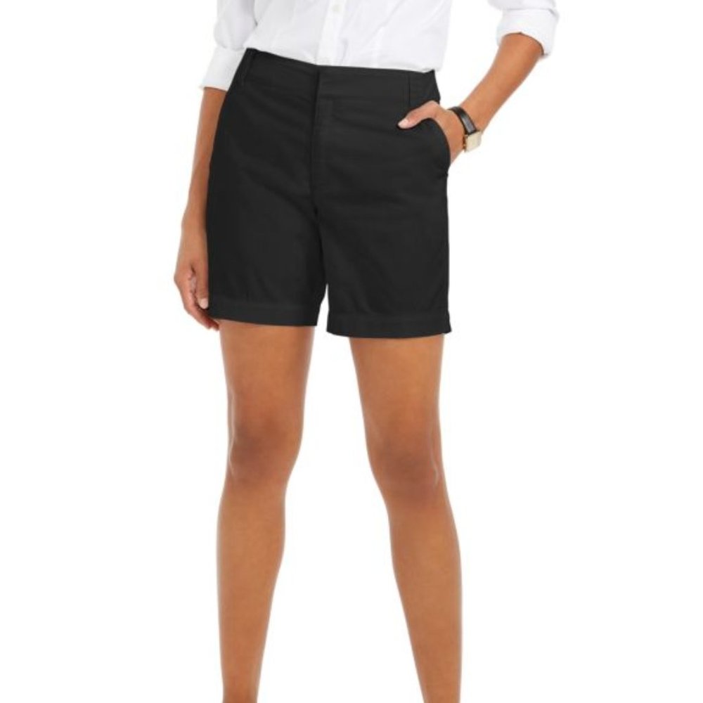 CHARTER CLUB DEEP BLACK TWILL CASUAL SHORTS W/SIDE AND BACK POCKETS